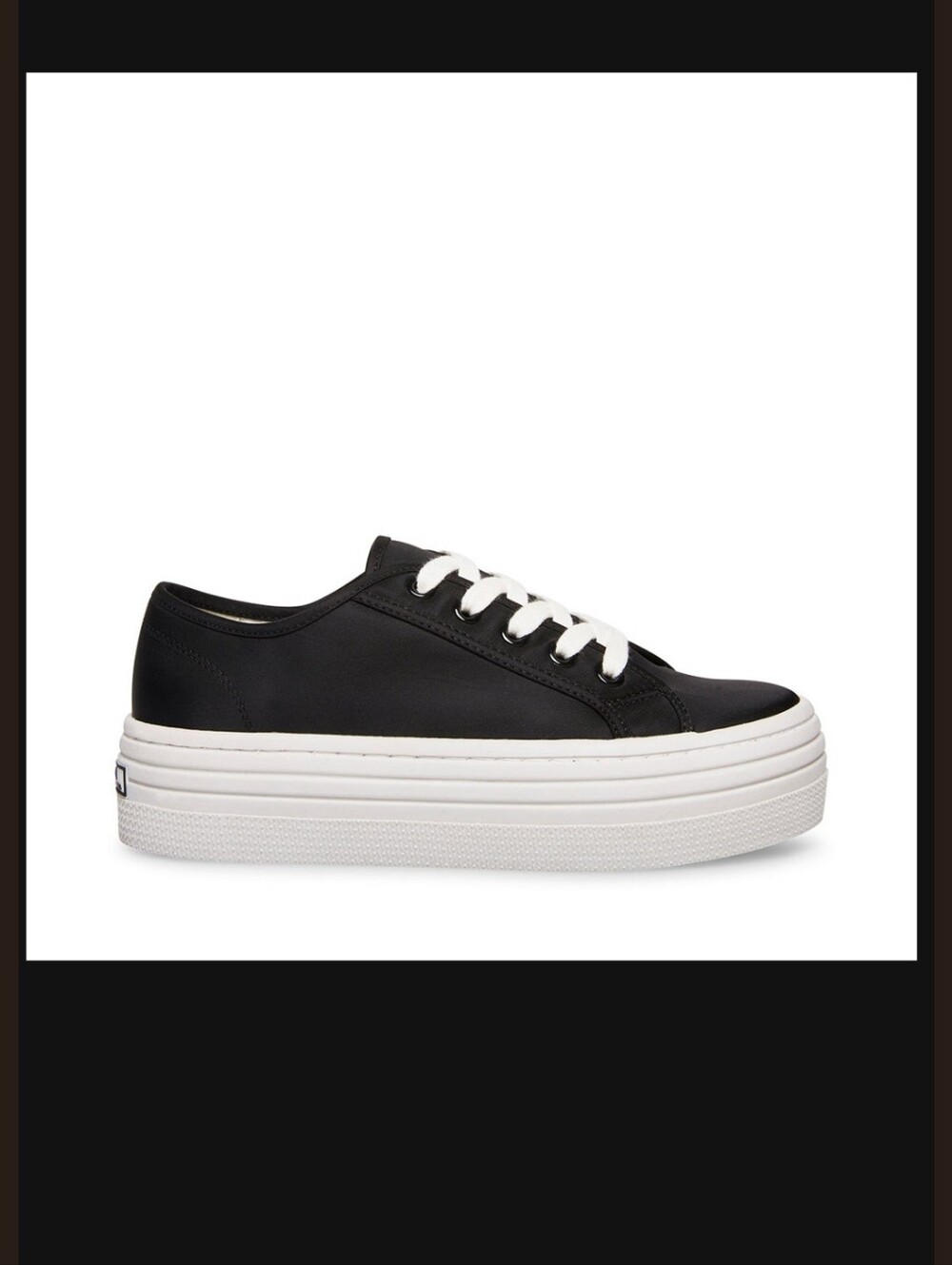 Steve Madden Black Platform Lace-Up Sneakers with White Sole